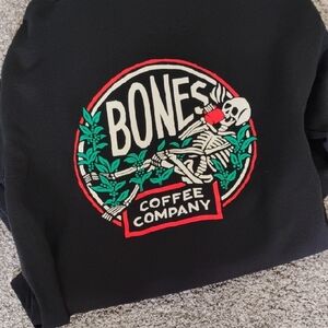 Bones Coffee Black Zip-Up Hoodie